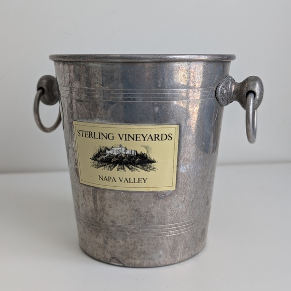 Vtg Sterling Vineyards Winery Ice/ Champagne Bucket Napa Valley Calistoga France - Picture 6 of 11